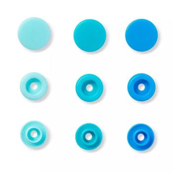 Preview: Prym Color Snaps  Blau/Türkis Mix 30St. Ø12,4 mm 393000